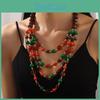 Retro Wooden Bead Necklace With Handcrafted Multiple Layers For Trendy Women