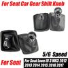 Car-Styling 5/6 Speed Gear Stick Shift Knob Level Leather Boot Fit For Seat Leon 5Doors 2012-