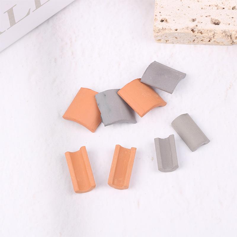 60Pcs Mini Roof Tiles For Landscaping Miniature Tiles  For Dollhouse 1/16