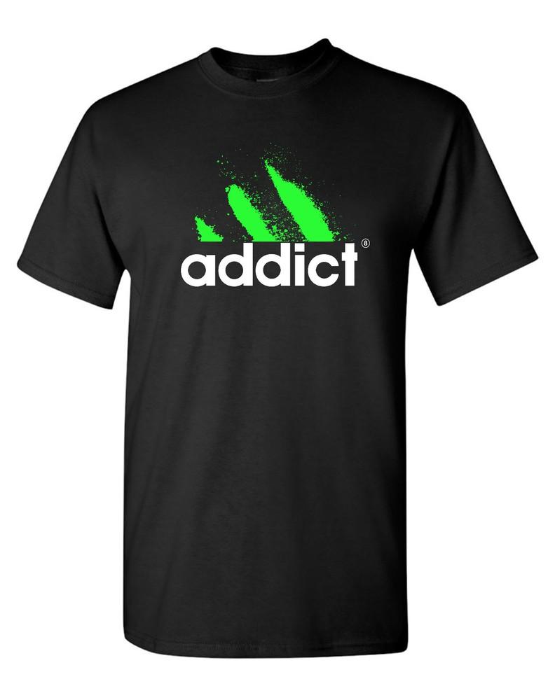 Футболка Addict Смешная Крутая Наркотики Кокаин EDM DJ Клуб Хип-Хоп Рэп Уличная Унисекс Футболка Графическая Футболка XXXXL