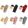 Soft Acrylic Polyester Knit Gloves Insulated Lined Touch Screens Compatible For Women Outdoor Skiing Snow Daily Use