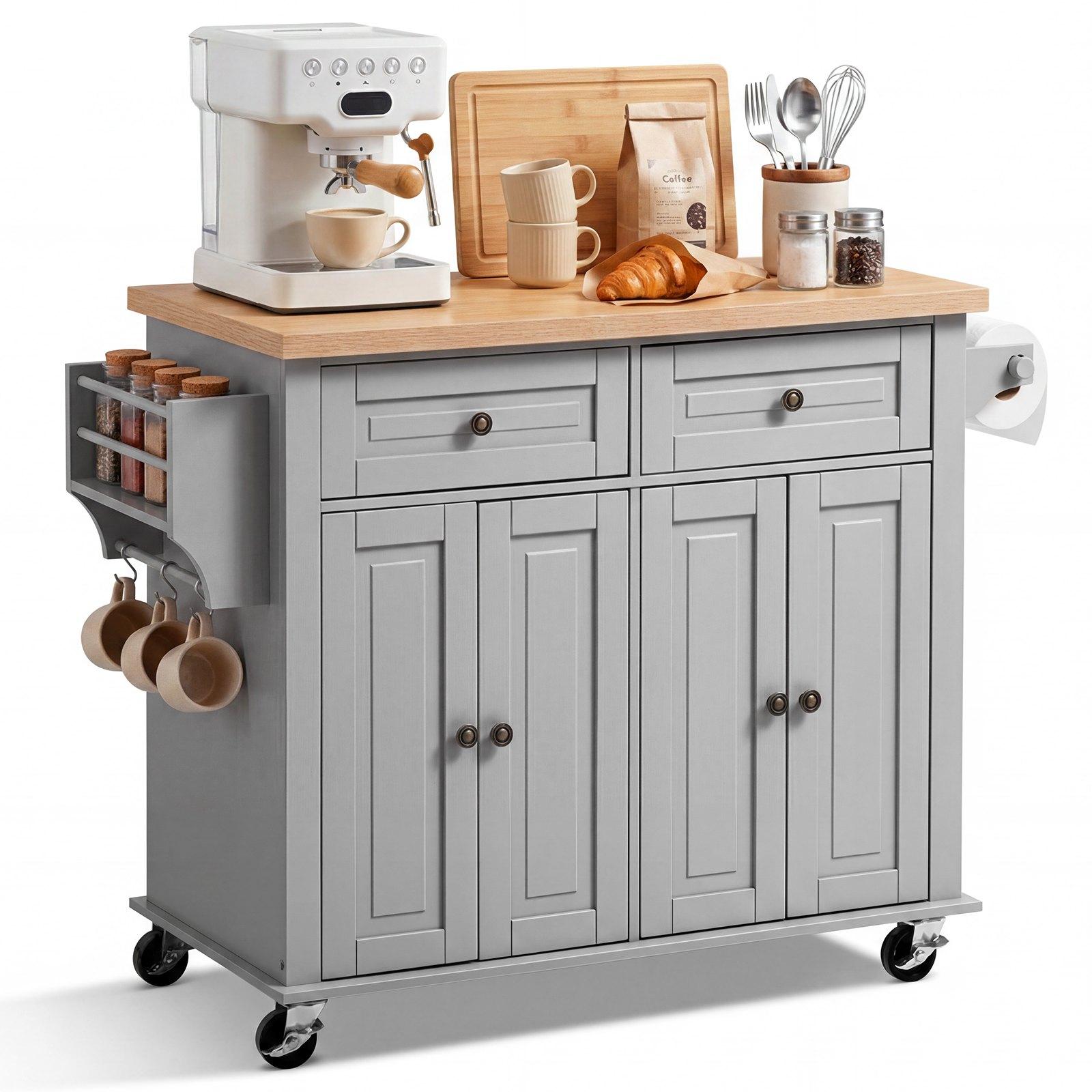 VEVOR Kitchen Island Cart with Storage