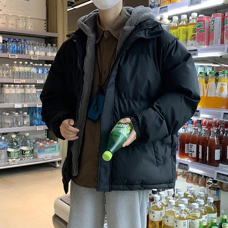 Men's Winter Loose Thickened Warm Fleece Cotton-padded Jacket Hooded Cotton-padded Jacket