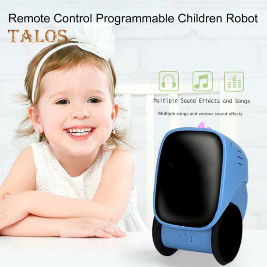 Kids Remote Control Robot Toy with LED Eyes Horns Auto-Demonstration Programmable Touch Sensing Educational Interactive Toddler Electric 2.4Ghz RC