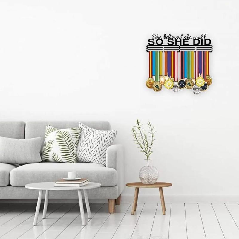 Football Match Running Medal Sports Display Holder, Run Male/ Female Runner Marathon Race Hanger Rack Organizer