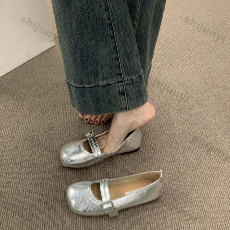 Women Shoes 2026 Spring New Vintage Comfortable Round Toe Mary Jane Shoes Fashion Buckle Strap Soft Sole Women's Ballet Flats