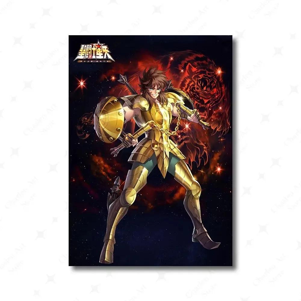 Stampa di Poster Classico Anime Giapponese Saint Seiya Cartone Animato Vergine Cavaliere d'Oro Pittura su Tela Arte da Parete Immagini Soggiorno Decorazione Casa