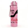 1PC Walk By Faith High Heel Shoe 750ml Color Plastic Sports Water Bottle Leakproof Flip Straw Lid Suitable for Sports Office Home Use