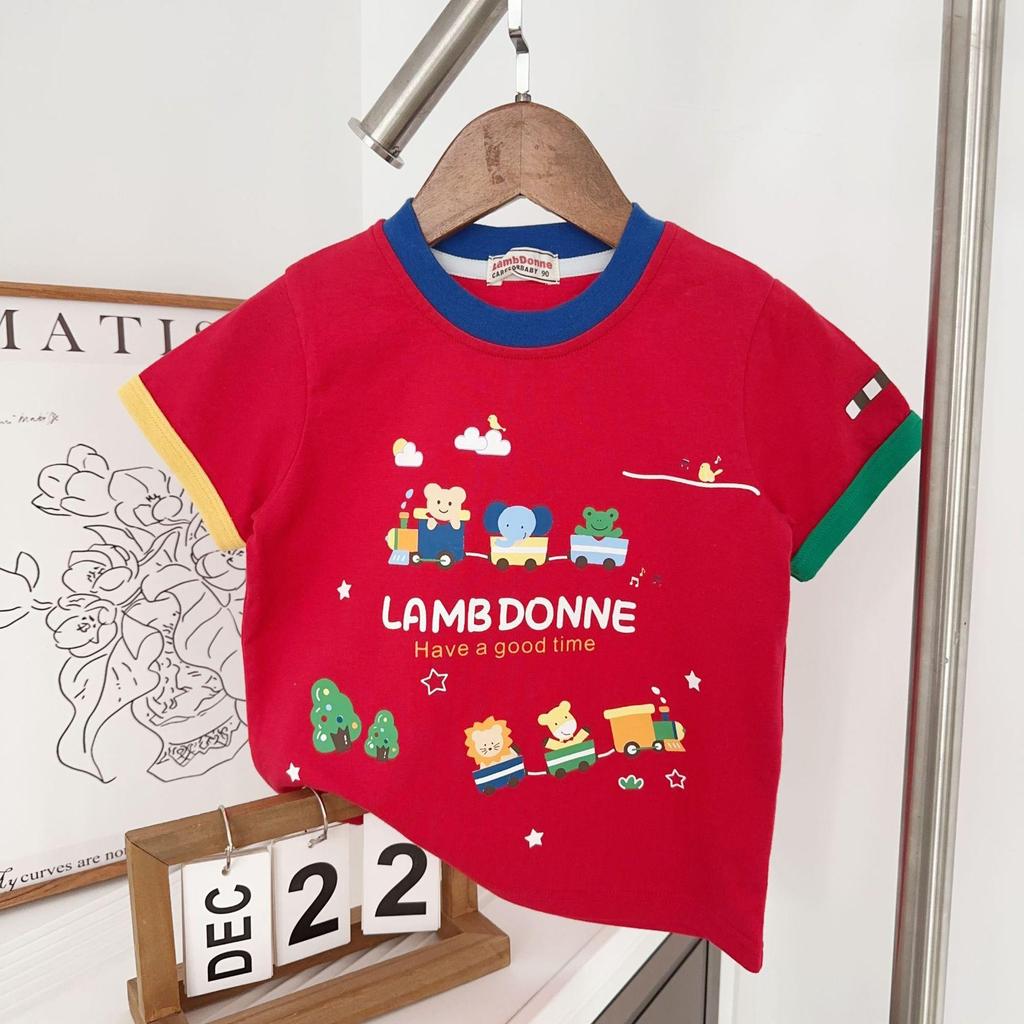 Boys' Japanese Style Short-Sleeve T-Shirt - Summer 2026 Collection, Round Neck, In Stock