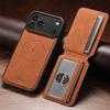 Magnetische Premium-Leder-Handyhülle für iPhone 17 Pro Max Air 16E 16 Plus 15 14 13 12 Kabelloses Laden Kartenhalter Geldbörse Hülle