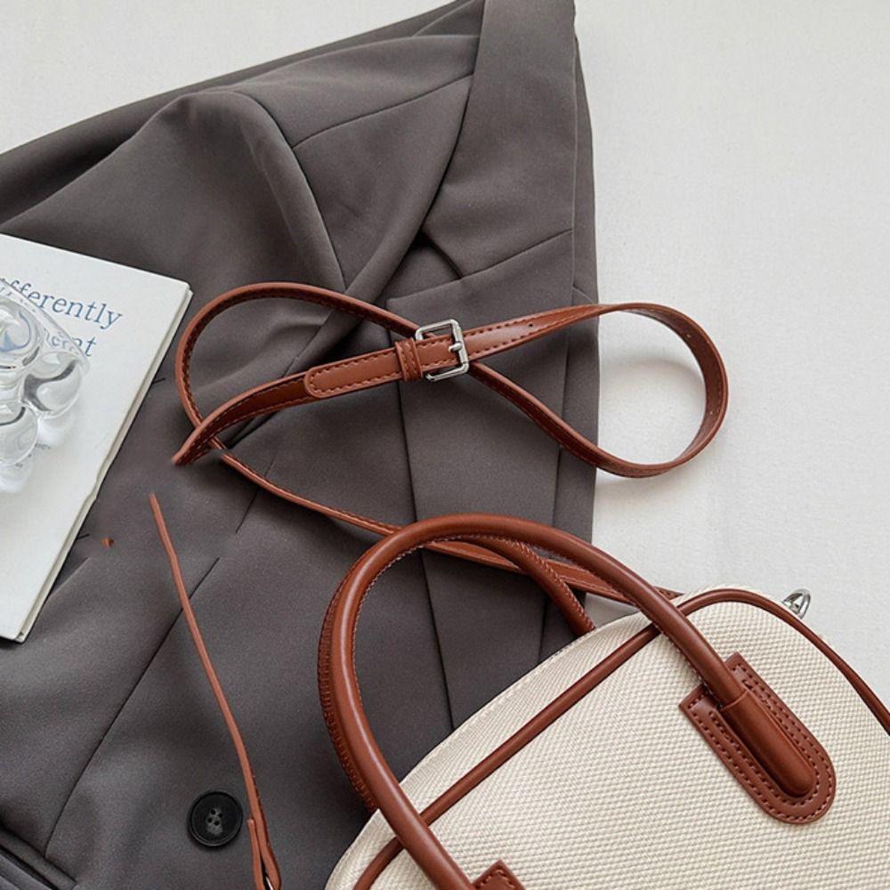 High Quality Leather PU Bowling Bag Korean Style Contrast Color Crossbody Bag Portable