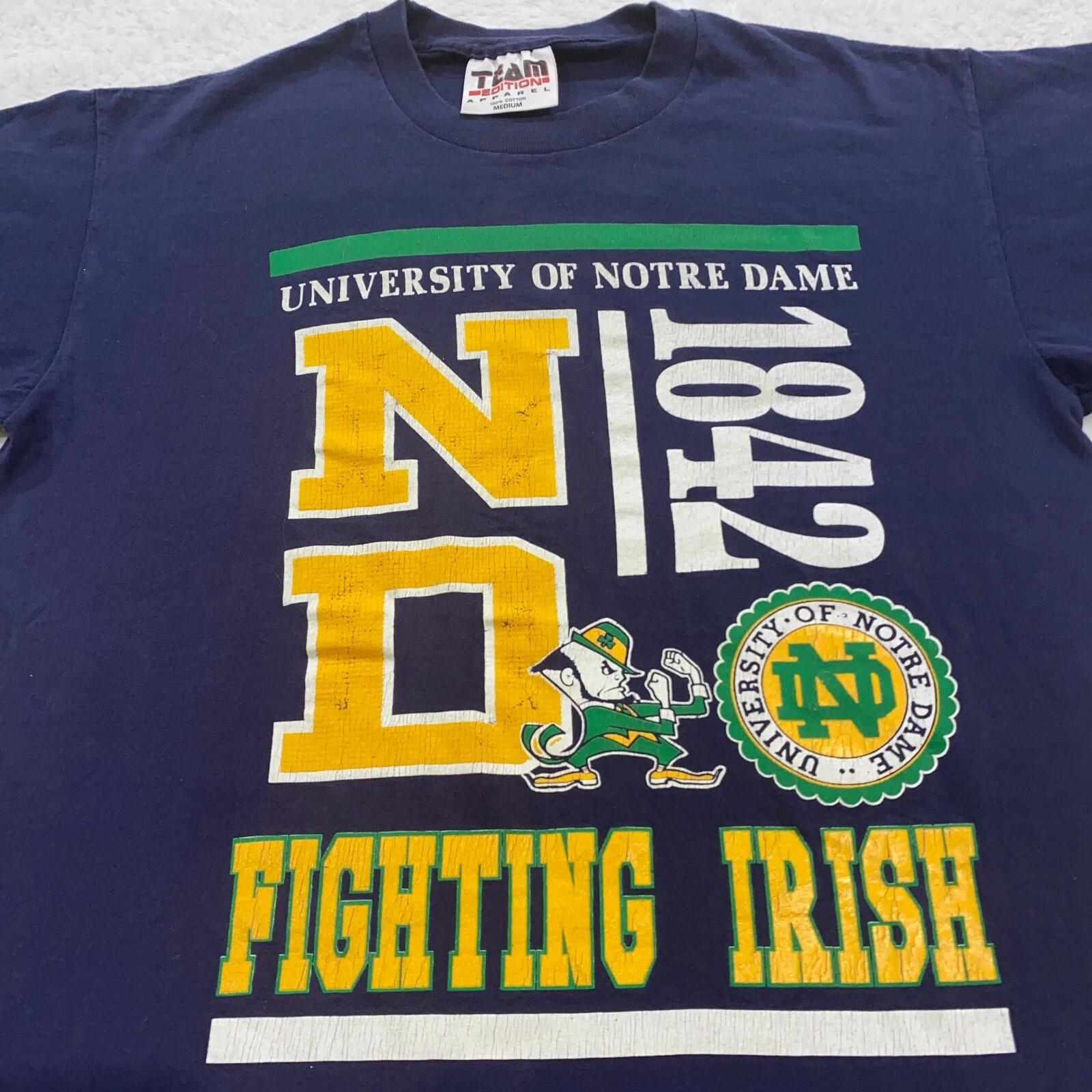 винтажная футболка 90-х UNIVERSITY OF NOTRE DAME FIGHTING IRISH РАЗМЕР M ncaa 4XL