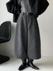 Women's LUXI Woolen Stand-up Collar Wide-leg Cropped Pants - Korean Style, Autumn Slimming High-End Feel
