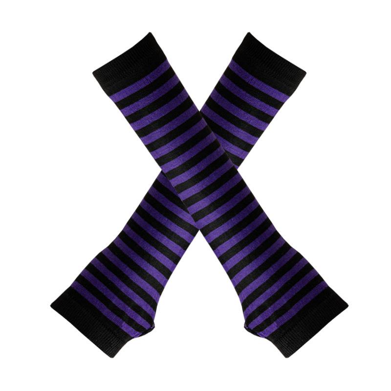Koreaanse Stijl Zwart-Wit Gestreept Unisex Vingerloze Lange Mouwen Kerst Cosplay Cover