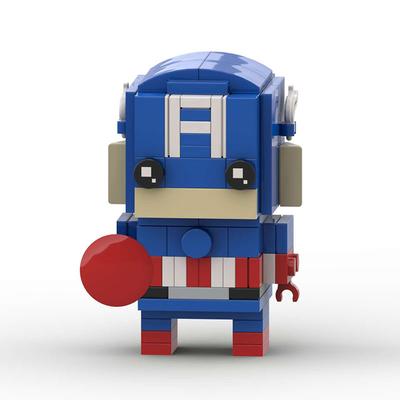 Building Block Compatible, Ornament Captain America Square Head Boy, Comic Classic Characters, Assembled Gifts