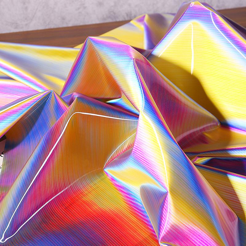 Gradiënt Spiegel TPU Stof Waterdicht Super Helder 3D Reflecterend Folie Stof Voor Diy Naaien Kleding Achtergrond Decor Ontwerper