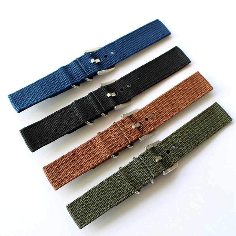 MERJUST 18MM 20MM 22MM 24MM Brown Blue Green Black Simplicity Nylon Watch Band Strap For Military Watch Wristband Bracelet