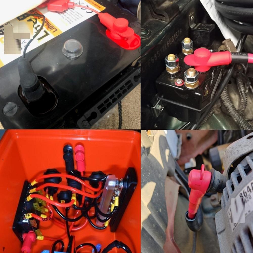 10/6Pcs Silicone Covers Battery Terminals Caps Pile Head Protective Car Accessories 12v Battery Bornes Retardant Insulation