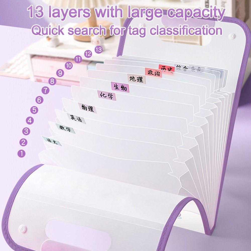 Cartoon Animal A4 File Folder 3-Layer Expanding Test Paper Storage Bag  School Office Supplies