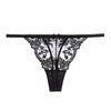 Women's French Floral Fishbone Lace Thong: Thin Straps, Luxurious Mesh, Sexy Embroidery