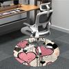 1pc Heart Print Chair Carpet for Office, Round Polyester Mat, Indoor Decor for Office, Washable Non-slip Carpet yy251219113
