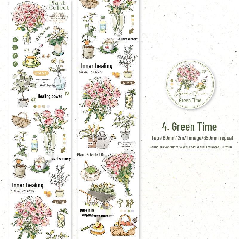 

Ролл наклеек васи в корейском стиле «Сумерки» для системы соли - Простой материал для DIY-журналинга и декора No Size Specification