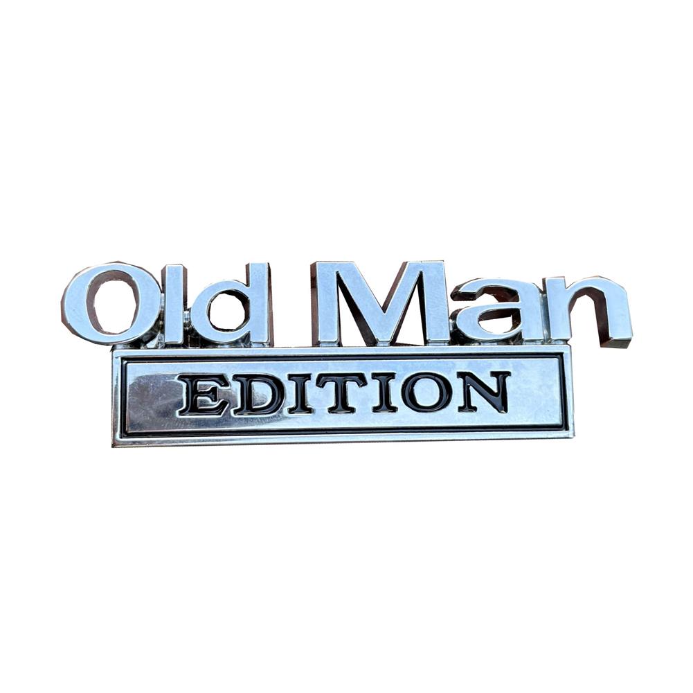 Old Man Edition Metal Emblem Badge Sticker Decal Universal Vehicle, SUV, Motorcycle for Car Truck Fits Fender or Rear Tailgate