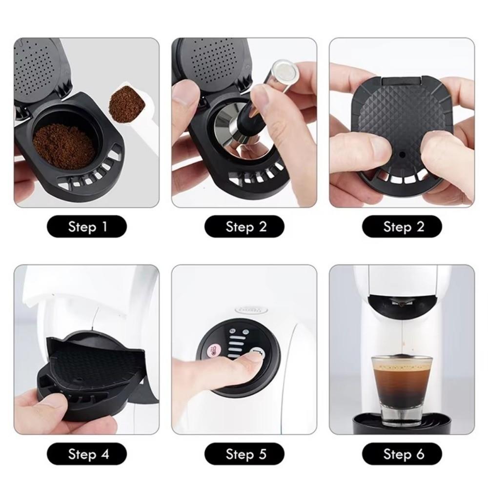 Portable Reusable Capsule Adapter Refill Black Coffee Powder Tray Capsule Convert for Genio S/Piccolo XS For Dolce Gusto Coffee
