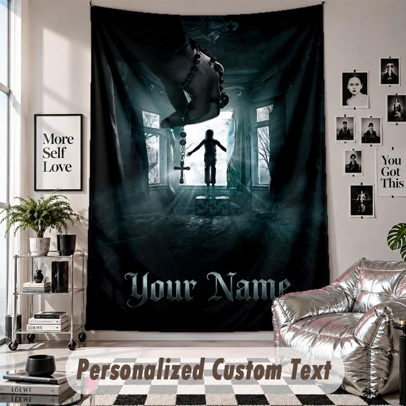 Custom Tapestry Wall Hanging, The Conjuring Annabelle Personalized Name Text Home Wall Decor