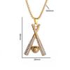 Baseball Stick Hip Hop Sports Full Diamond Necklace Mens Trendy Accessories European and American