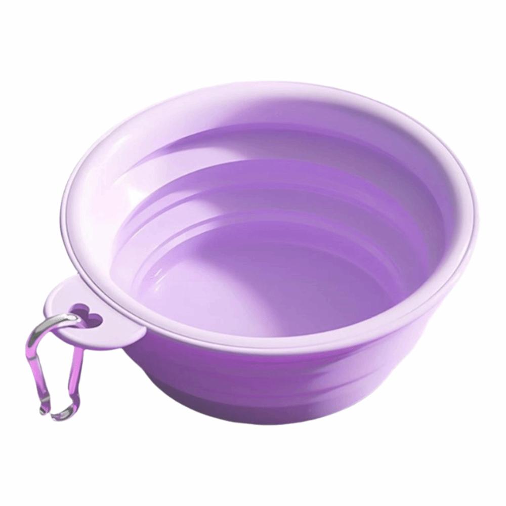 Collapsible Pet Dog Food Water Bowl with Carabiner Pet Accessories Folding Supplies Dishes Silicone Cats Pet Folding Bowl