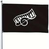 1 Stück Flagge mit Klaviertasten in verschiedenen Größen - Strapazierfähiges, winddichtes Polyester, Dekoration, Dreifaches Symbol-Design, Schwarz-Weiß-Musikthema, Geeignet für Innenräume