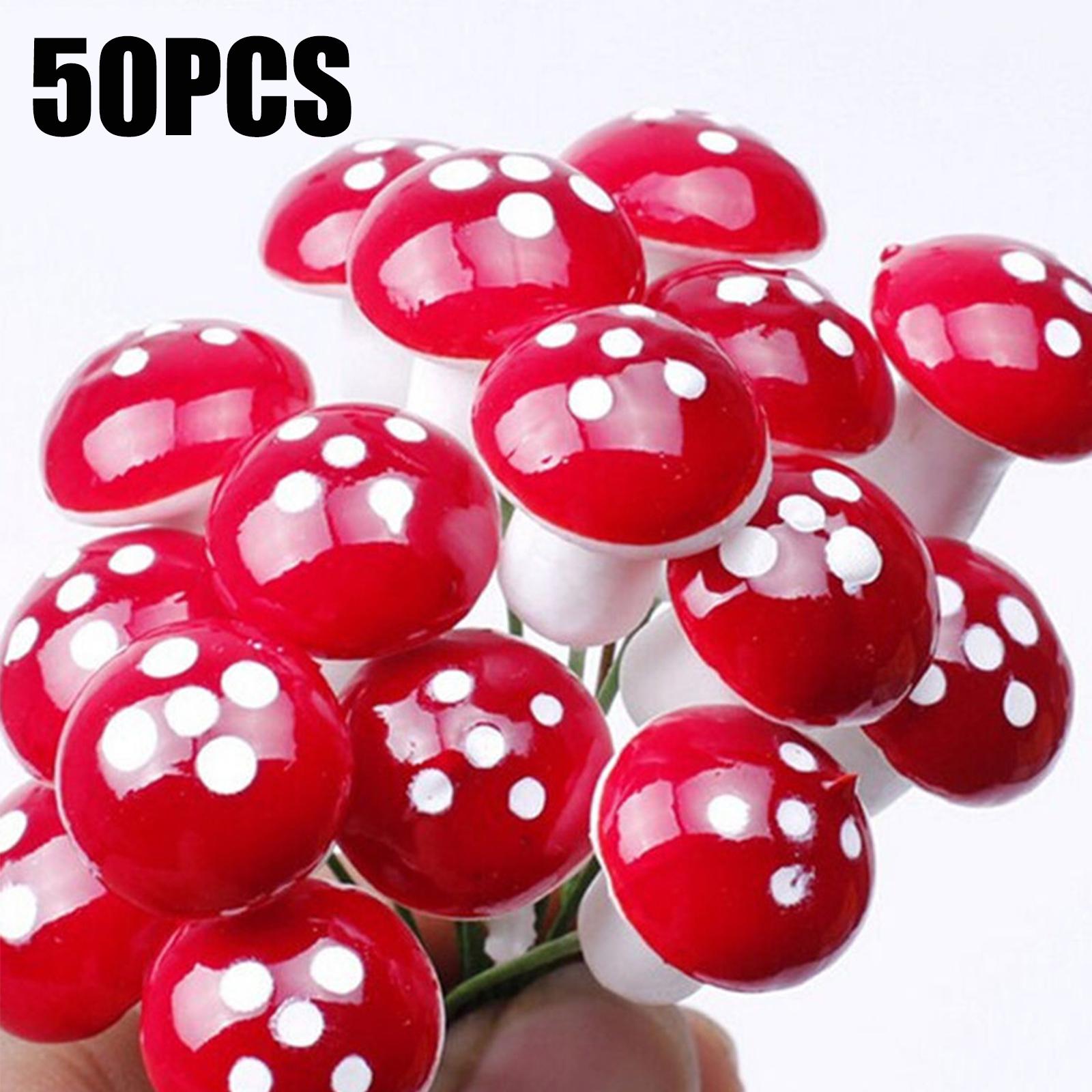 

50-300Pc Mini Red Mushroom Garden Dotted Small Potted Diy Toy House Landscape Bonsai Plant Garden Decoration Wholesale Ornament