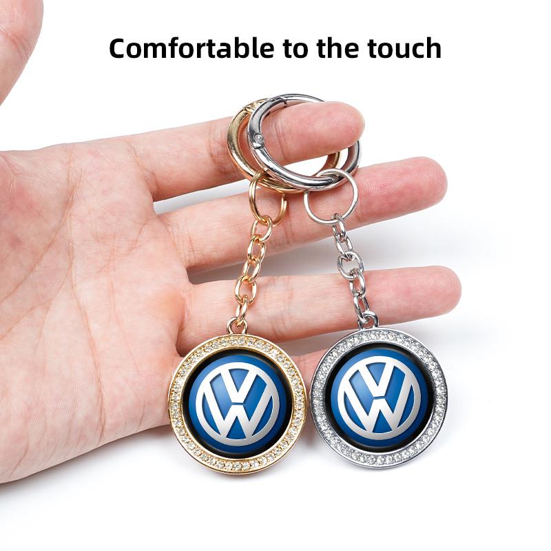 Key Chain Ring Diamond Metal Car Keychain Pendant For Volkswagen VW Golf Amarok Passat ID3 Tiguan T-Cross Phaeton Teramont Polo RH5