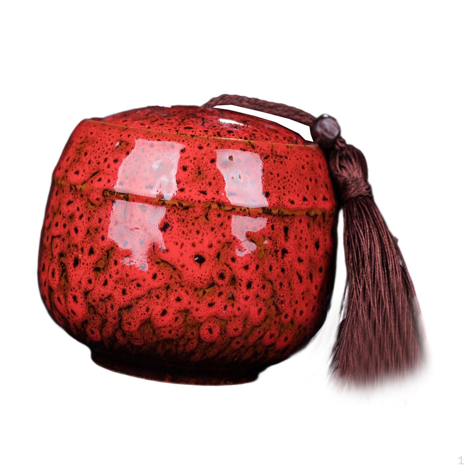 Керамическая банка для чая Кофе Хранение Банки Контейнеры Органайзер Коробка с крышками Украшения Фарфор Red 10.5x10cm 500ml