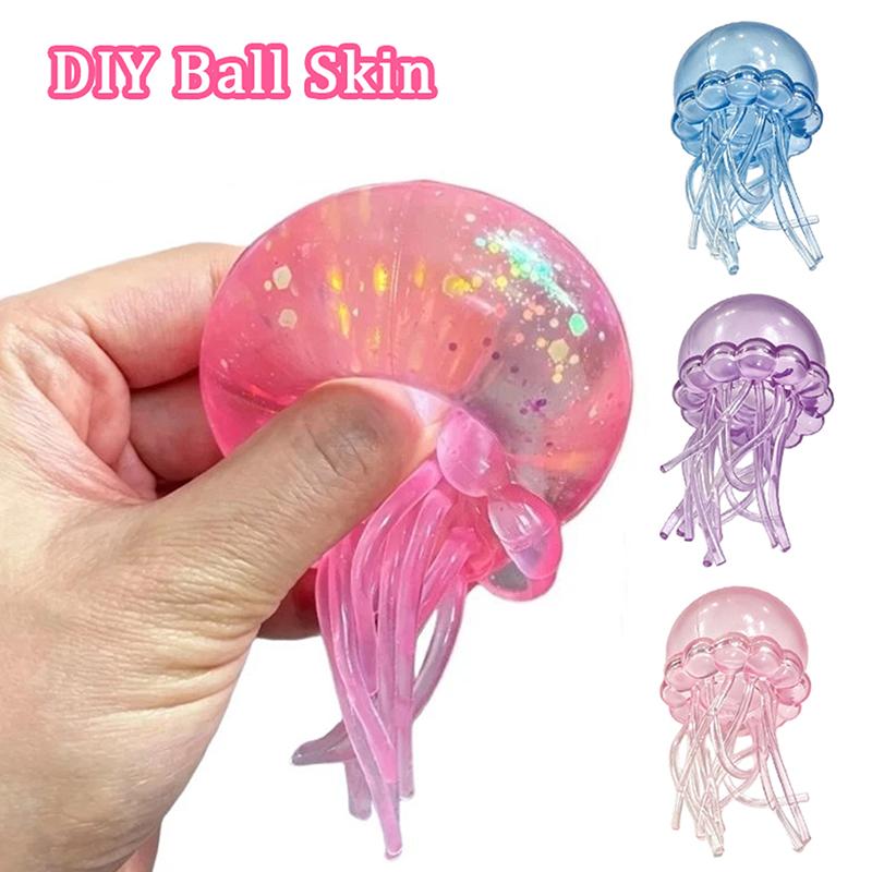 Octopus Shaped Tpr Empty Ball Skins Multiple Cute Color Soft Texture Perfect For Diy Stress Ball Making For Kids & Adults