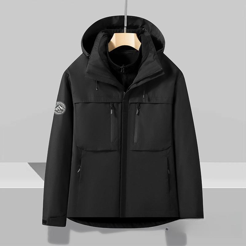 Autumn and winter new men's and women's jackets couple's three-in-one detachable hooded sports and leisure
