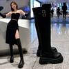 Over-knee Boots Women's Autumn and Winter New Retro Round Head Thick-soled High Boots Thick Heel Elastic Thin Boots