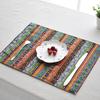 Ethnic Striped Placemat Heat Insulation Dining Table Mat Colorful Bohemian Placemat for Home Party Farmhouse Restaurant
