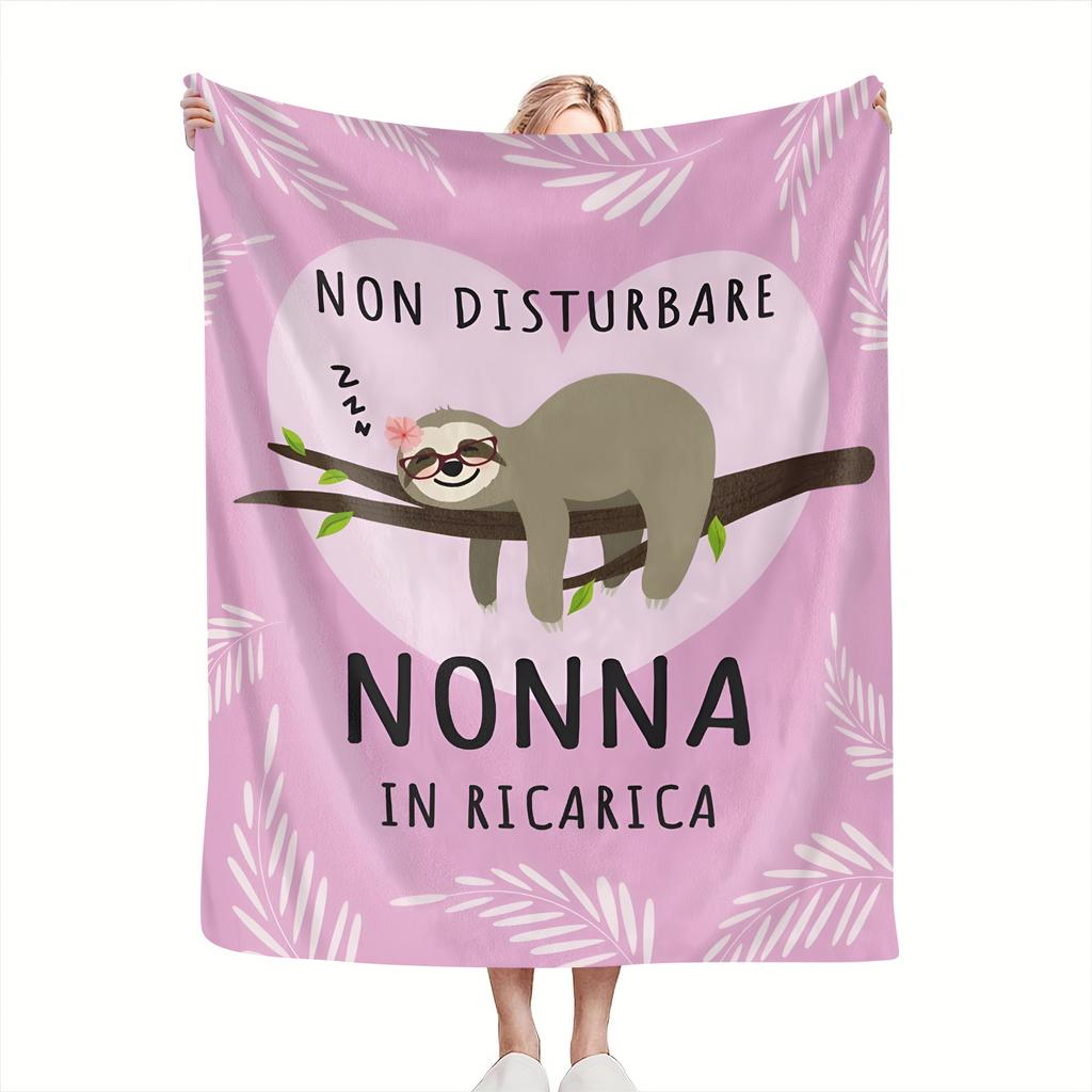 Italian Style Pattern Print Throw Blanket - Vintage Elegant Motif Soft Lightweight Accent for Sofa Bed Travel Grandma Gift