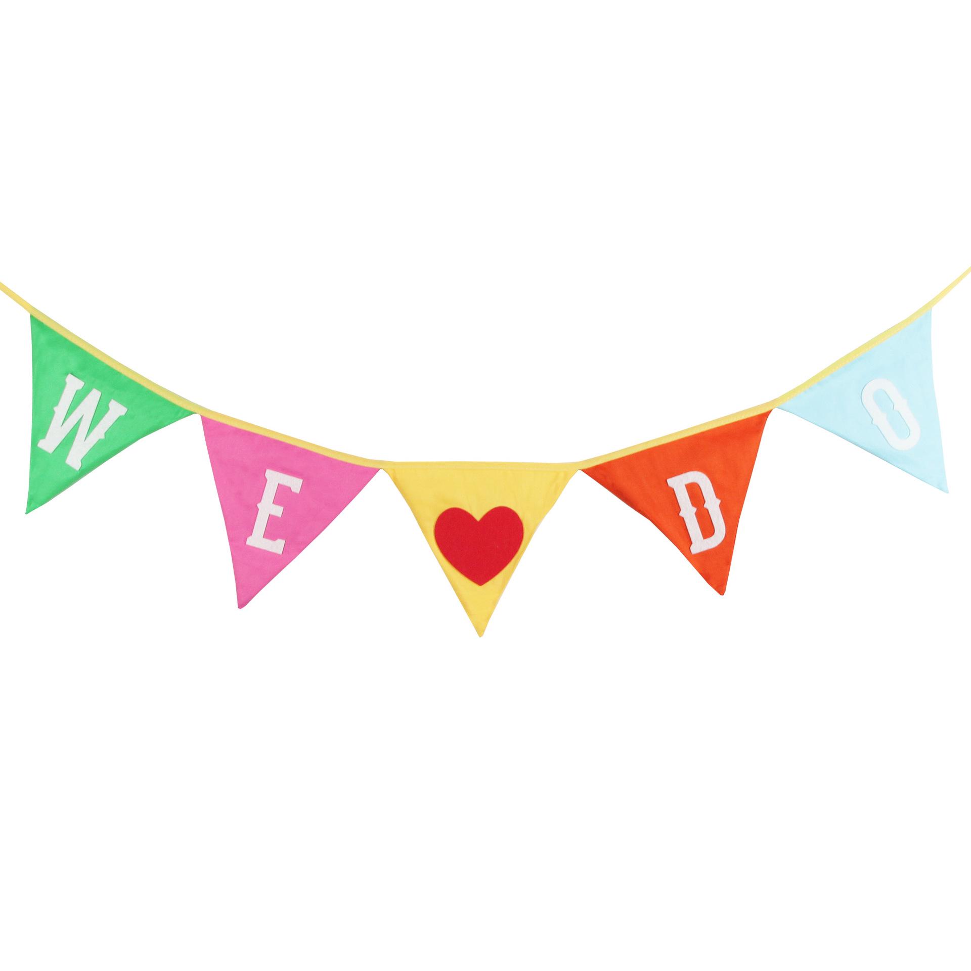Western Wedding Just Married Triangle Hanging Banner Garland