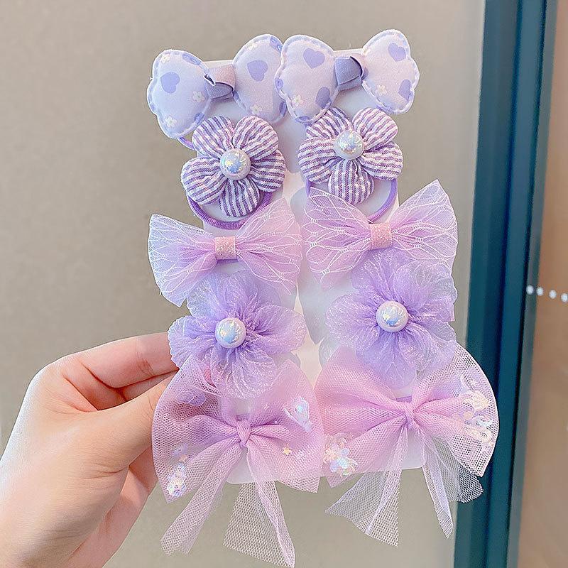10PCS New Girls Sets Flower Bow Cute Hair Clips Hair Bands Hair Accessories Headwear Hairpins Headdress Barrettes