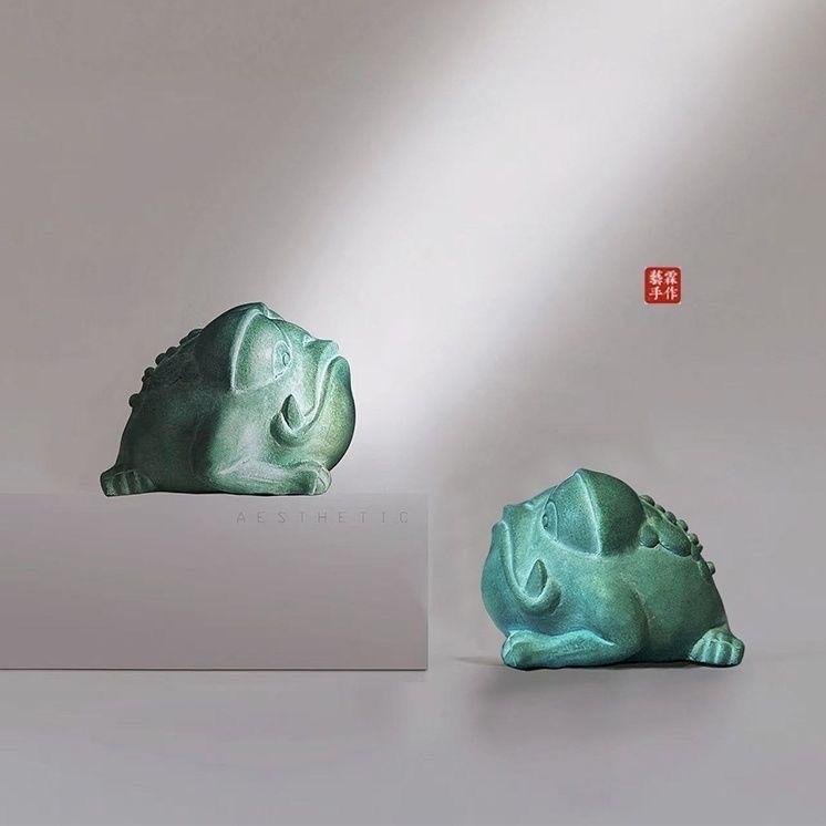 Golden Toad Sand Stone Ornament,Three-legged Attracts Rich Tea Pets, Living Room Office Home Decoration Store Opening Gifts