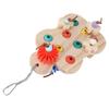 Bird Wooden Chewing Puzzle Toy Hanging Colorful Training Toys for Parrot Pigeon Sparrow