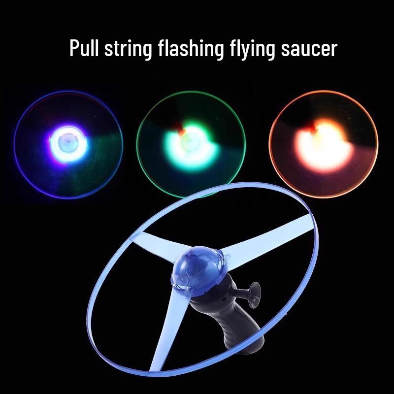 Leuchtende Zugschnur-Flugscheibe Frisbee für Kinder - Leuchtet im Freien und ist leicht zu halten