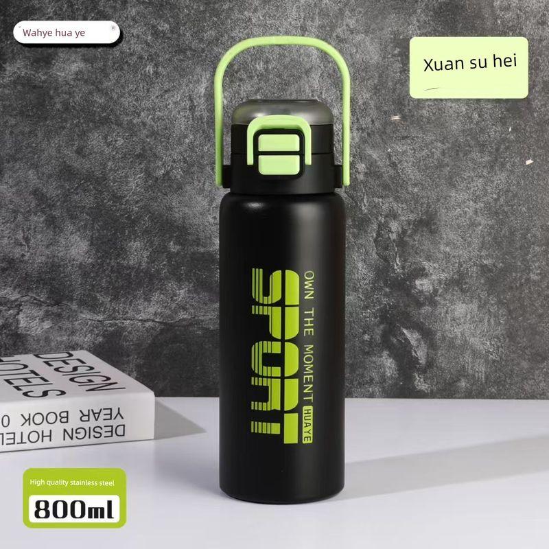 Large-Capacity Thermos Cup for Outdoor Camping, Portable Water Bottle, High-Looking Stainless Steel Thermos and Cold Water Cup, New Model