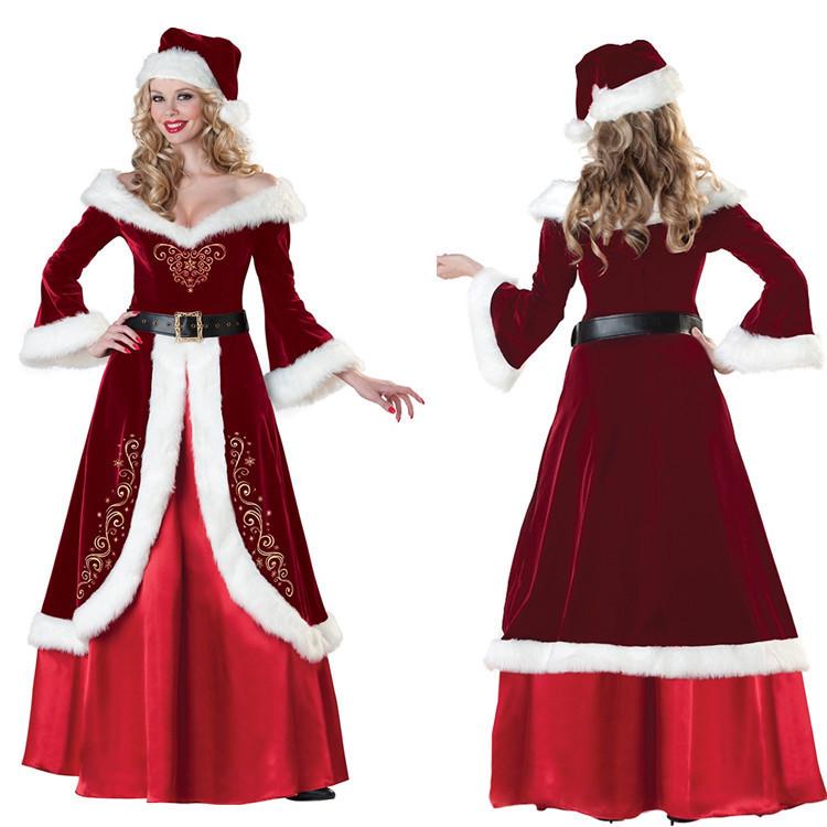 M-6XL Plus Size Couple Christmas Costumes: Men's and Women's Santa Claus Designs