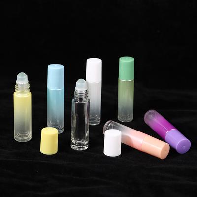 10Ml Thick Glass Roll On Bottles Gradient Color Empty Bottle Roller Ball Bottle For Essential Oil Travel Kit Perfume Bottle