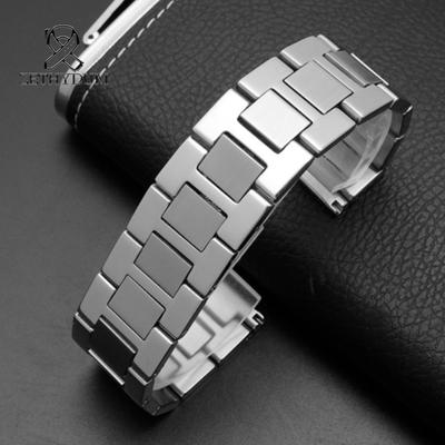 Correa de reloj para la serie Cartier TANK SOLO, versión original. Cadena de acero fino macizo. Accesorios para reloj. Interfaz plana. 16, 17,5, 20 y 22 mm.
