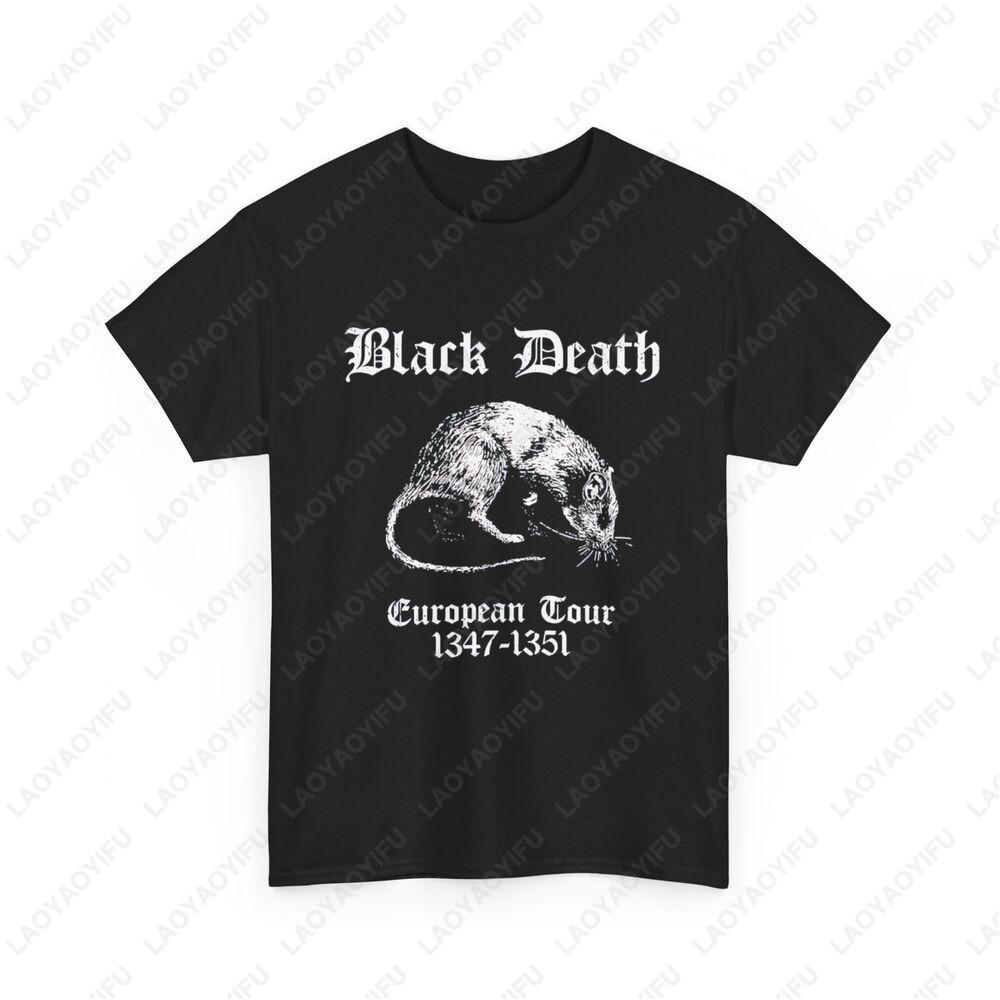 Black Death European Tour 13471351 TShirt Summer Classic Aesthetic Ancient Simple Style Printed Tshirt Tops Men Clothing